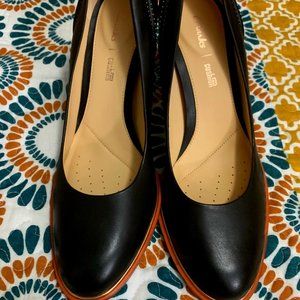 Clarks Ellis Edith Black Leather High Heels